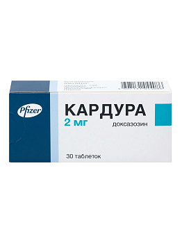 Кардура, таблетки 2 мг, 30 шт. 