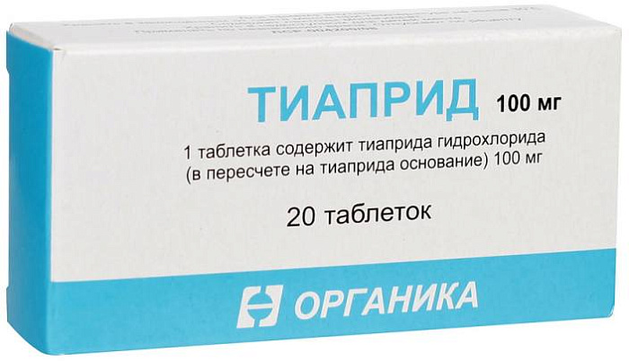 Тиаприд, таблетки 100 мг, 20 шт. (Органика) 