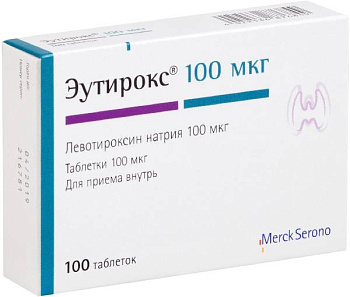 Эутирокс, таблетки 100 мкг, 100 шт. 