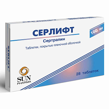 Серлифт таблетки, покрытые пленочной оболочкой 100 мг, 28 шт. 