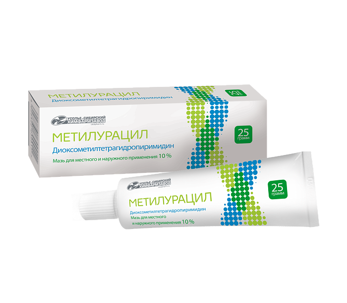 Метилурацил, мазь 10%, 25 г 