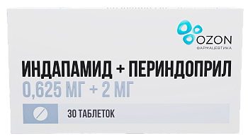 Индапамид+Периндоприл табл 0,625 мг +2 мг х30 