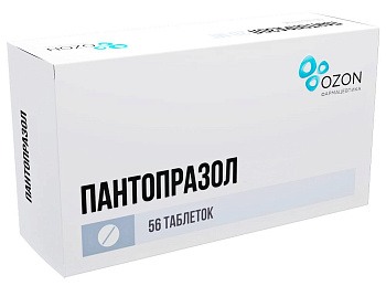 Пантопразол, таблетки в пленочной оболочке кишечнорастворимые 40 мг, 56 шт. 