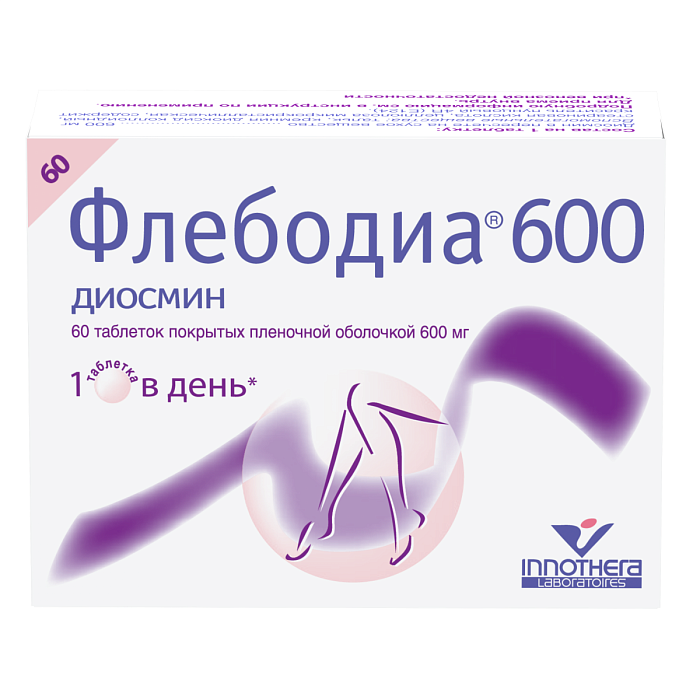 Флебодиа 600, таблетки покрыт. плен. об. 600 мг, 60 шт. 