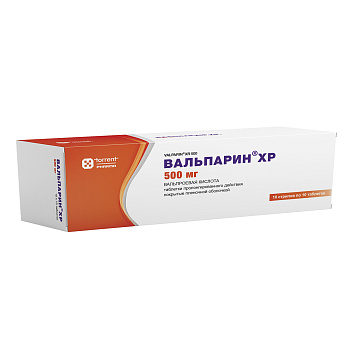 Вальпарин ХР, таблетки пролонгированного действия покрыт. плен. об. 500 мг, 100 шт. 