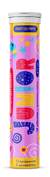 Мультивитамины Junior MultiForte, таблетки шипучие (с ароматом лайма), 18 шт.