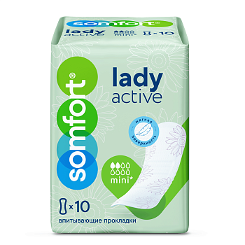 Somfort Lady прокладки Active Mini, 10 шт.
