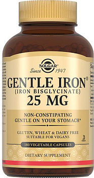 Солгар Легкодоступное железо Джентл Айрон, капсулы, 180 шт.