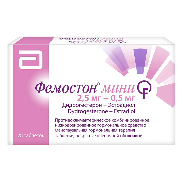 Фемостон Мини таблетки, покрытые пленочной оболочкой 2.5 мг+0.5 мг, 28 шт. 
