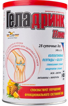 Геладринк Плюс, порошок, 340 г, ананас, 1шт.