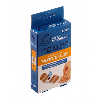 Доктор Мозолькин, лейкопластырь мозольный простой, 6 шт.