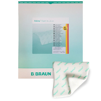 Аскина Фоам, повязка стерильная для хирургического закрытия ран (10 х 20 см), 10 шт.