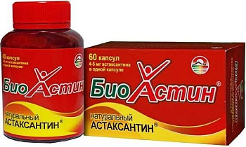 БиоАстин Натуральный Астаксантин, капсулы массой 500 мг, 60 шт.