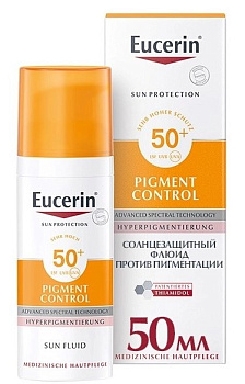 Eucerin Sensitive Protect Cолнцезащитный флюид против пигментации SPF50+ 50 мл