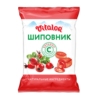 Леденцы на основе трав с витамином С, со вкусом шиповника, 60 г, 1 шт.