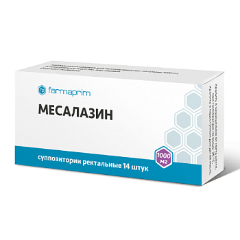 Месалазин, суппозитории ректальные 1000 мг, 14 шт. 
