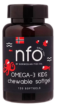 NFO Омега-3 с витамином D, жевательные капсулы 120 шт.