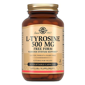 Солгар L-Тирозин, капсулы 500 мг, 50 шт.