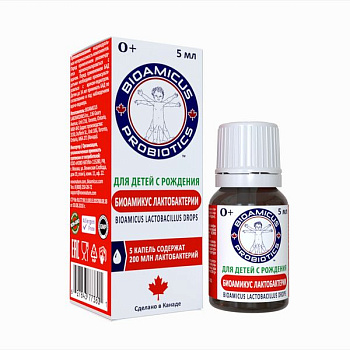 БиоАмикус лактобактерии, капли для приема внутрь, флакон с дозатором 5 мл