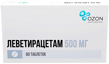 Леветирацетам, таблетки, покрытые пленочной оболочкой 500 мг, 60  шт. 