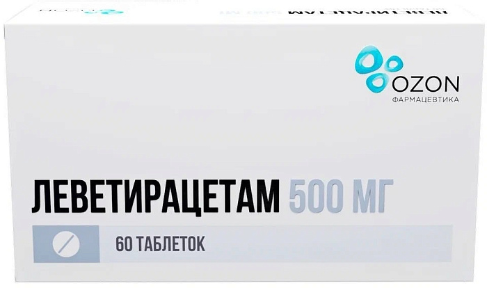 Леветирацетам, таблетки, покрытые пленочной оболочкой 500 мг, 60  шт. 