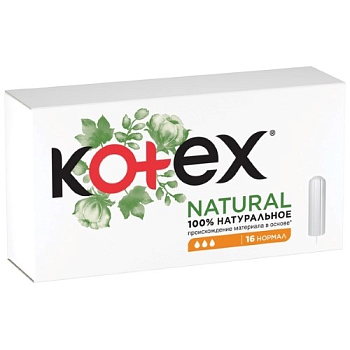 Kotex Natural Нормал, тампоны, 16 шт.