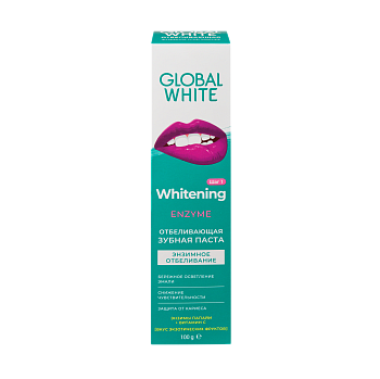 Global White, Зубная паста Энзимное отбеливание, 100 г