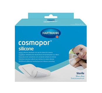 Хартманн Cosmopor Silicone, повязка сорбционная с контактным слоем из силикона 10 х8 см, 5 шт.