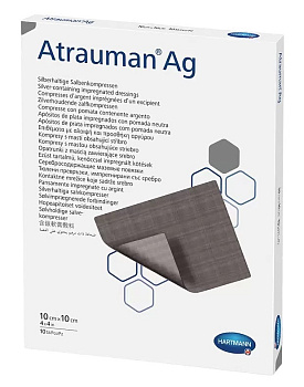 Хартманн Atrauman Ag повязка мазевая стерильная 10 х 10 см, 10 шт.