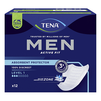 Tena Men Active Fit прокладки, 1 уровень, 12 шт.