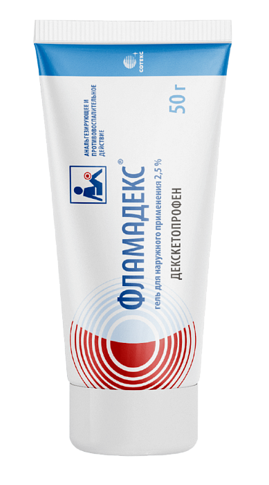 Фламадекс, гель для наружного применения 2,5%, туба 50 г 