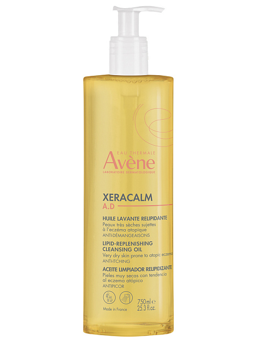 Avene XeraCalm A.D, масло очищающее липидовосполняющее, 750 мл