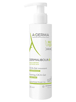 A-Derma Dermalibour+Cica гель очищающий, пенящийся 200 мл