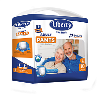 Фото Подгузники-трусики для взрослых Liberty Premium р, L (объем талии 75-140 см), 10 шт.