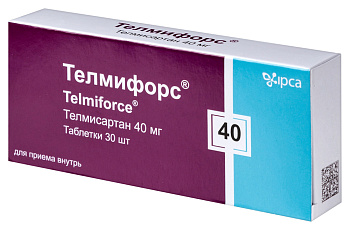 Телмифорс, таблетки, 40 мг, 30 шт. 