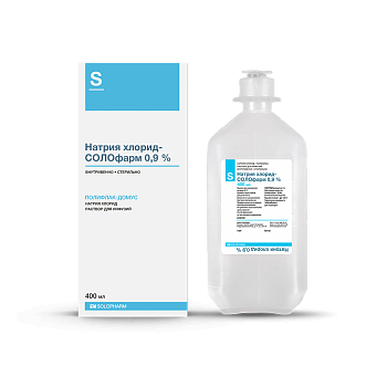 Натрия хлорид-СОЛОфарм, раствор для инфузий 0,9%, 400 мл 
