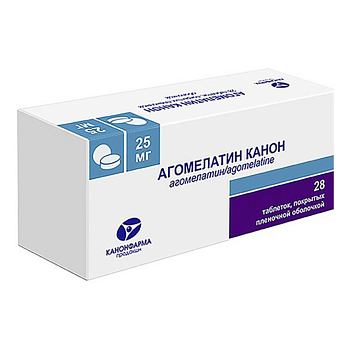 Агомелатин Канон, таблетки покрыт. плен. об. 25 мг, 28 шт. 