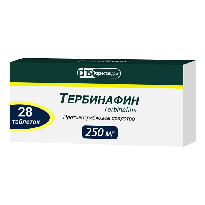 Тербинафин, таблетки 250 мг, 28 шт. (Фармстандарт) 