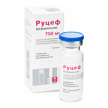 Руцеф, порошок для приготовления р-ра в/в, в/м введения 750 мг, 1 шт. 