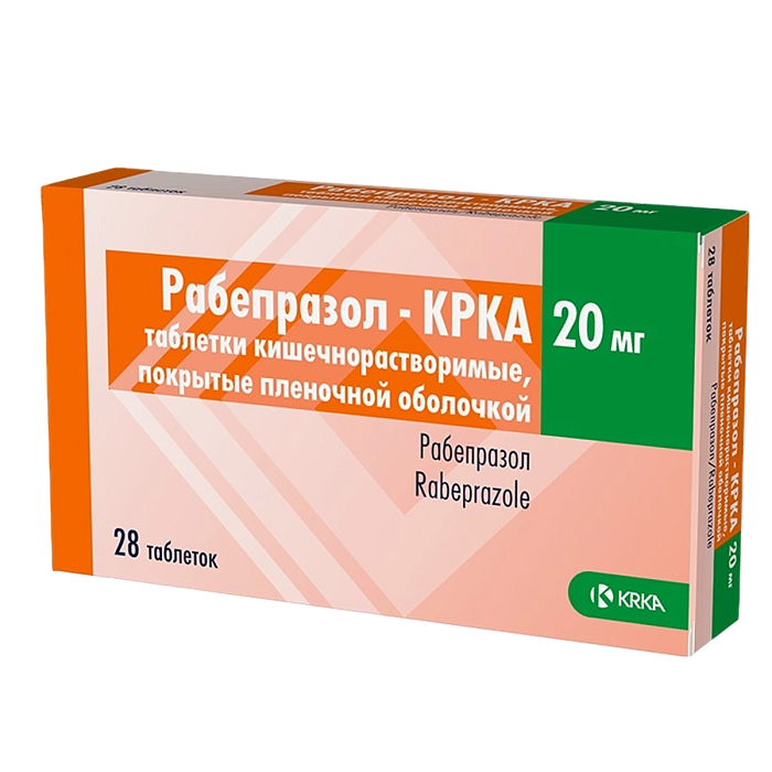 Рабепразол-КРКА, таблетки кишечнорастворимые , покрытые пленочной оболочкой 20 мг, 28 шт. 