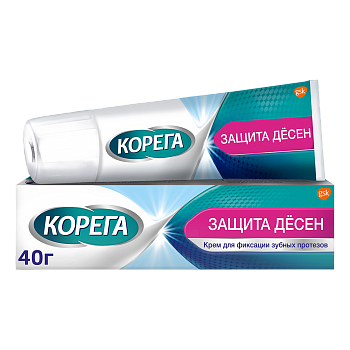 Корега Защита десен Экстрасильная фиксация, крем для фиксации зубных протезов 40 г, 1 шт.