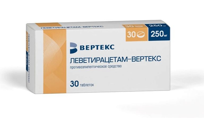 Леветирацетам-Вертекс, таблетки покрытые пленочной оболочкой 250 мг, 30 шт. 
