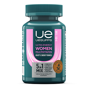 UESUPPS Ультра Энерджи Вимен Мультивитамин Формула, таблетки, 90 шт.