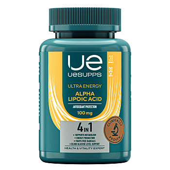 UESUPPS Ультра Энерджи Альфа-липоевая кислота, капсулы, 30 шт.