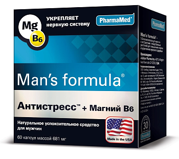 Менс-Формула АнтиСтресс+Магний В6, капсулы 681 мг, 60 шт.