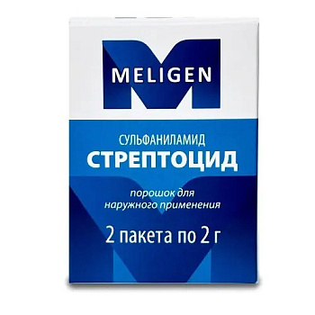 Стрептоцид, порошок для наружного применения 2 г, 2 шт. 