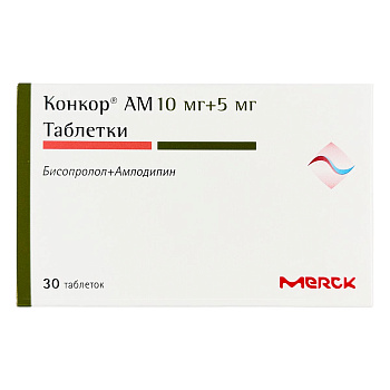 Конкор АМ, таблетки 10 мг+5 мг, 30 шт. 