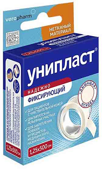 Лейкопластырь Унипласт, 1.25 см х 500 см