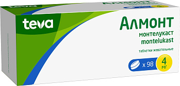 Алмонт, таблетки жевательные 4 мг, 98 шт. 
