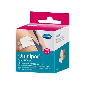 Omnipor, пластырь фиксирующий, белый, 5 см х 5 м, 1 шт.